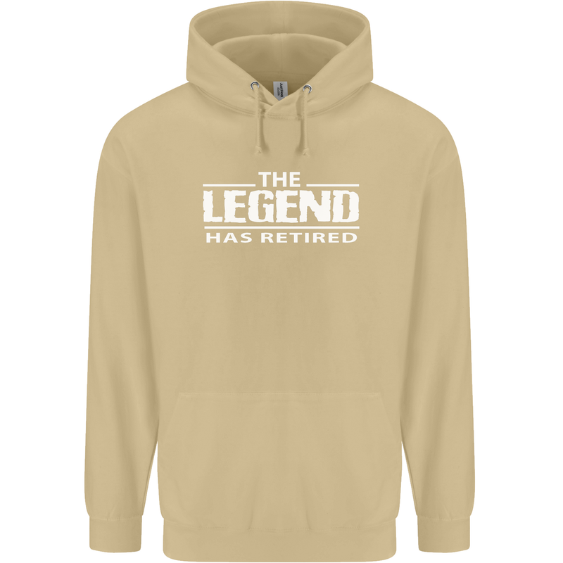 The Legend has Retired Retirement Funny Mens 80% Cotton Hoodie Sand