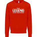 The Legend has Retired Retirement Funny Mens Sweatshirt Jumper Bright Red