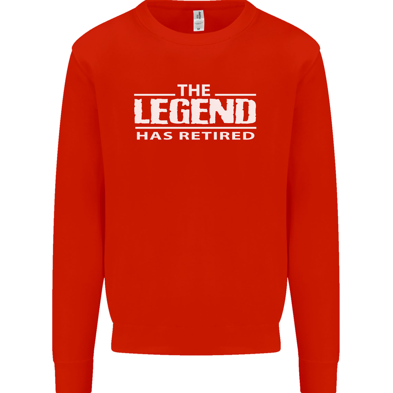 The Legend has Retired Retirement Funny Mens Sweatshirt Jumper Bright Red