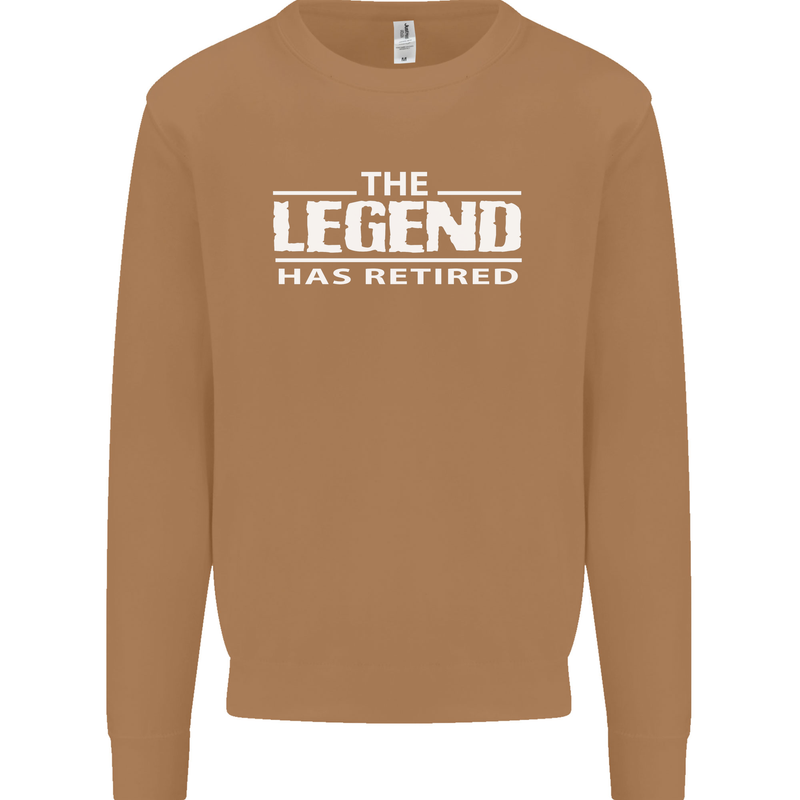 The Legend has Retired Retirement Funny Mens Sweatshirt Jumper Caramel Latte