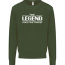 The Legend has Retired Retirement Funny Mens Sweatshirt Jumper Forest Green