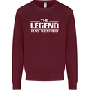 The Legend has Retired Retirement Funny Mens Sweatshirt Jumper Maroon