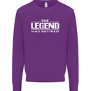 The Legend has Retired Retirement Funny Mens Sweatshirt Jumper Purple