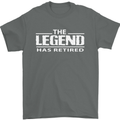 The Legend has Retired Retirement Funny Mens T-Shirt Cotton Gildan Charcoal