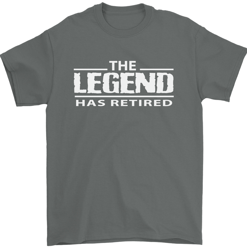 The Legend has Retired Retirement Funny Mens T-Shirt Cotton Gildan Charcoal
