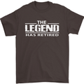 The Legend has Retired Retirement Funny Mens T-Shirt Cotton Gildan Dark Chocolate