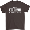 The Legend has Retired Retirement Funny Mens T-Shirt Cotton Gildan Dark Chocolate