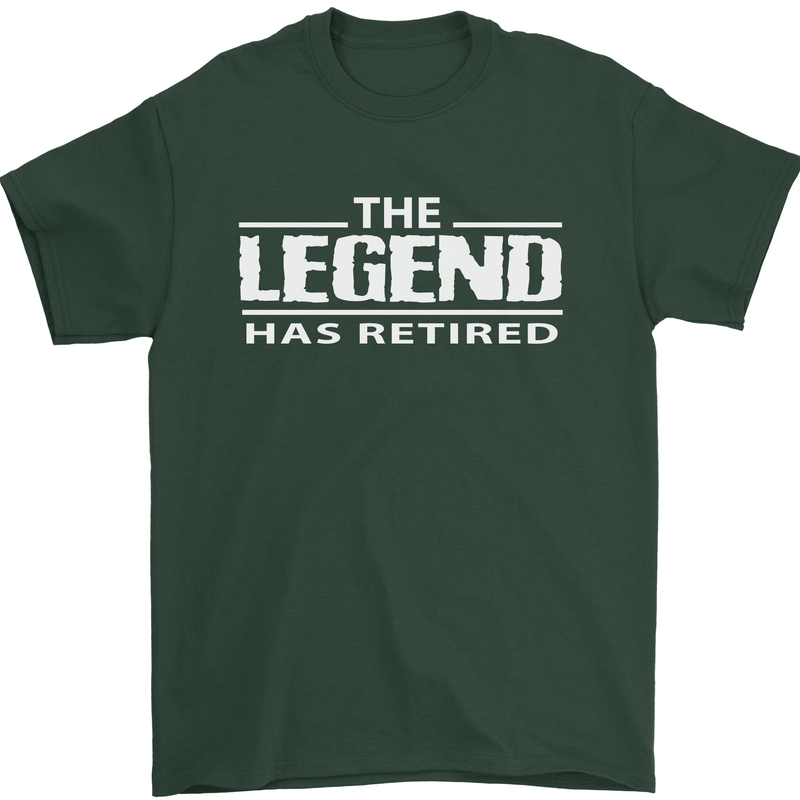The Legend has Retired Retirement Funny Mens T-Shirt Cotton Gildan Forest Green