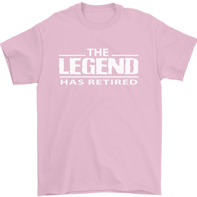 The Legend has Retired Retirement Funny Mens T-Shirt Cotton Gildan Light Pink