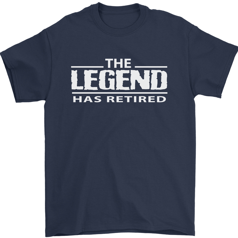 The Legend has Retired Retirement Funny Mens T-Shirt Cotton Gildan Navy Blue