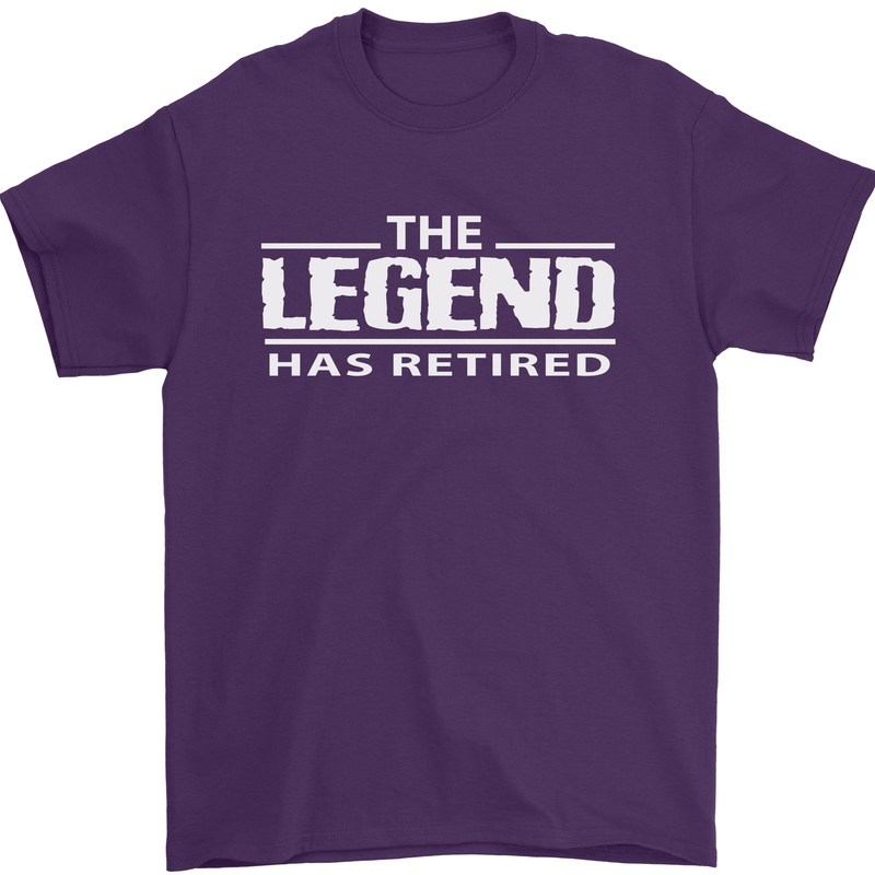 The Legend has Retired Retirement Funny Mens T-Shirt Cotton Gildan Purple