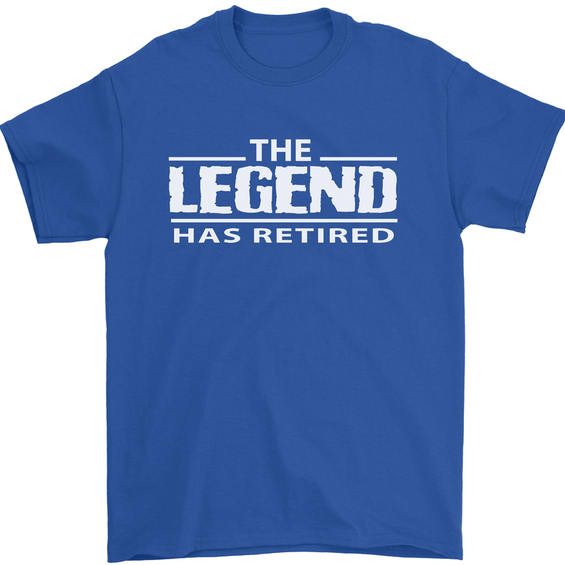 The Legend has Retired Retirement Funny Mens T-Shirt Cotton Gildan Royal Blue