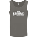The Legend has Retired Retirement Funny Mens Vest Tank Top Charcoal
