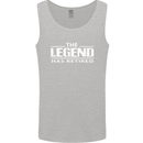The Legend has Retired Retirement Funny Mens Vest Tank Top Sports Grey