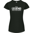 The Legend has Retired Retirement Funny Womens Petite Cut T-Shirt Black