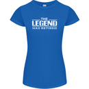 The Legend has Retired Retirement Funny Womens Petite Cut T-Shirt Royal Blue