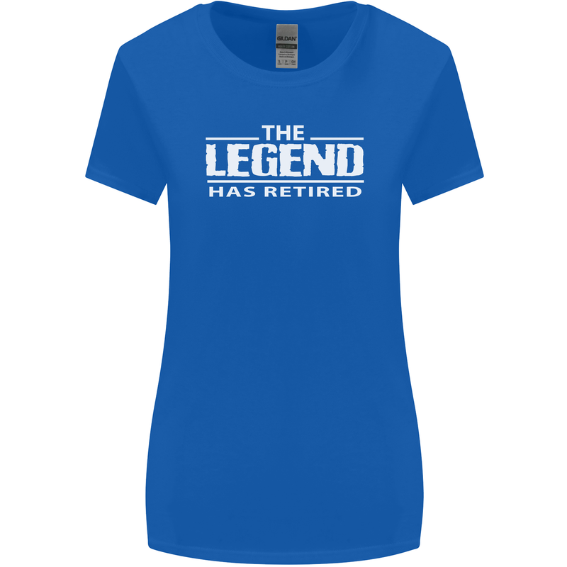 The Legend has Retired Retirement Funny Womens Wider Cut T-Shirt Royal Blue