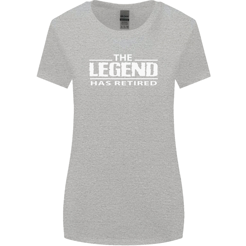 The Legend has Retired Retirement Funny Womens Wider Cut T-Shirt Sports Grey