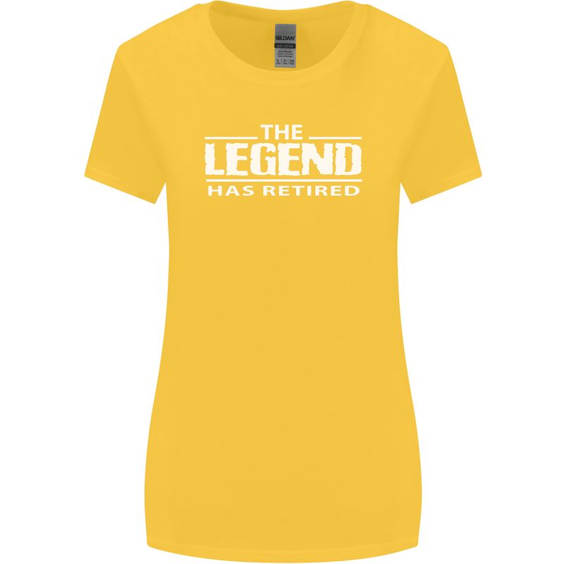 The Legend has Retired Retirement Funny Womens Wider Cut T-Shirt Yellow