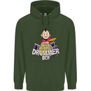 The Little Drummer Boy Funny Drumming Drum Mens 80% Cotton Hoodie Forest Green