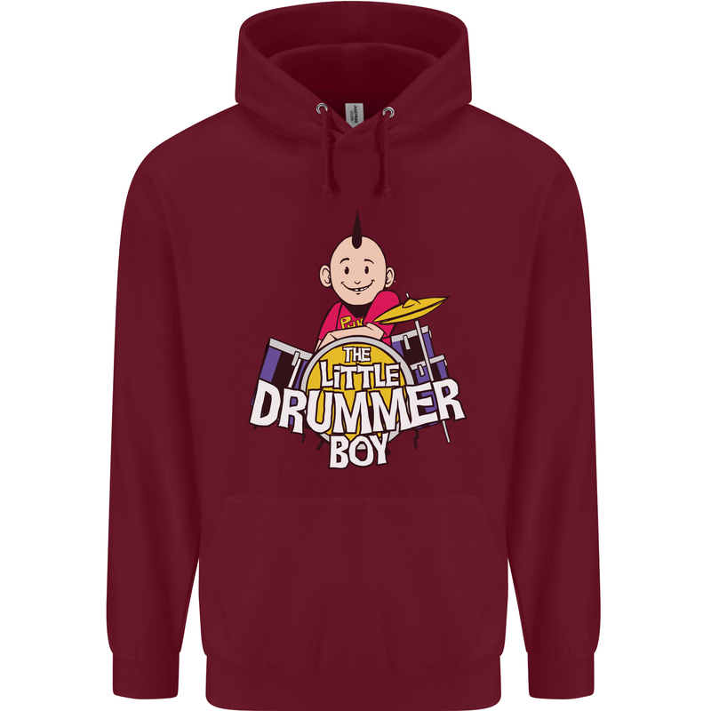 The Little Drummer Boy Funny Drumming Drum Mens 80% Cotton Hoodie Maroon