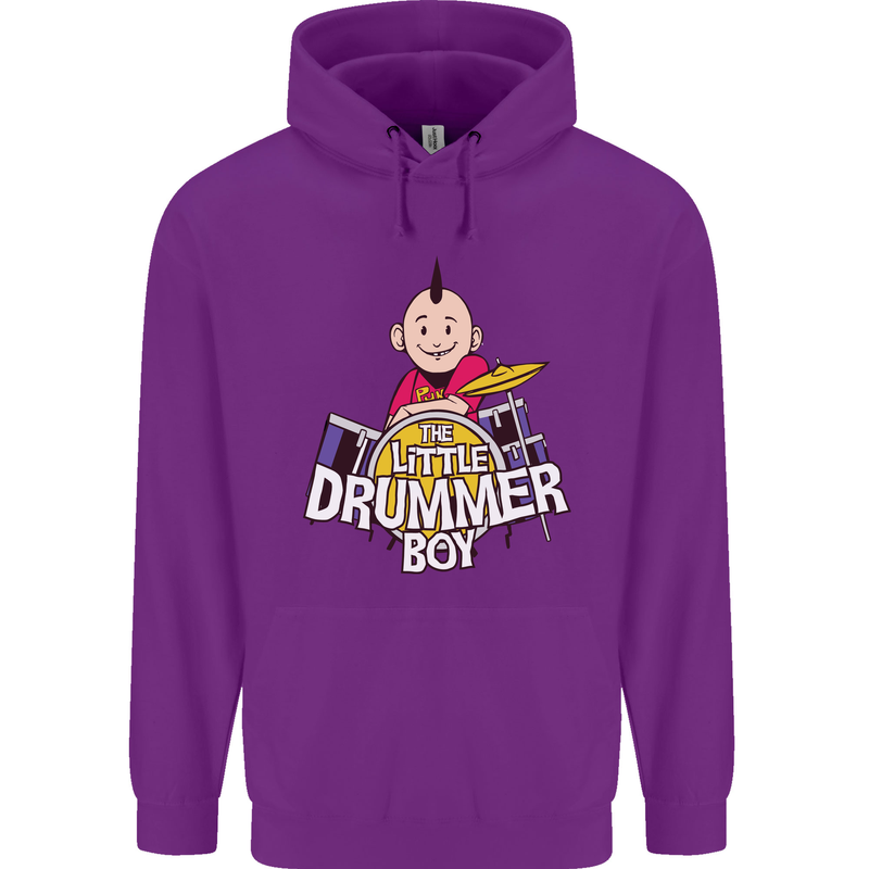 The Little Drummer Boy Funny Drumming Drum Mens 80% Cotton Hoodie Purple