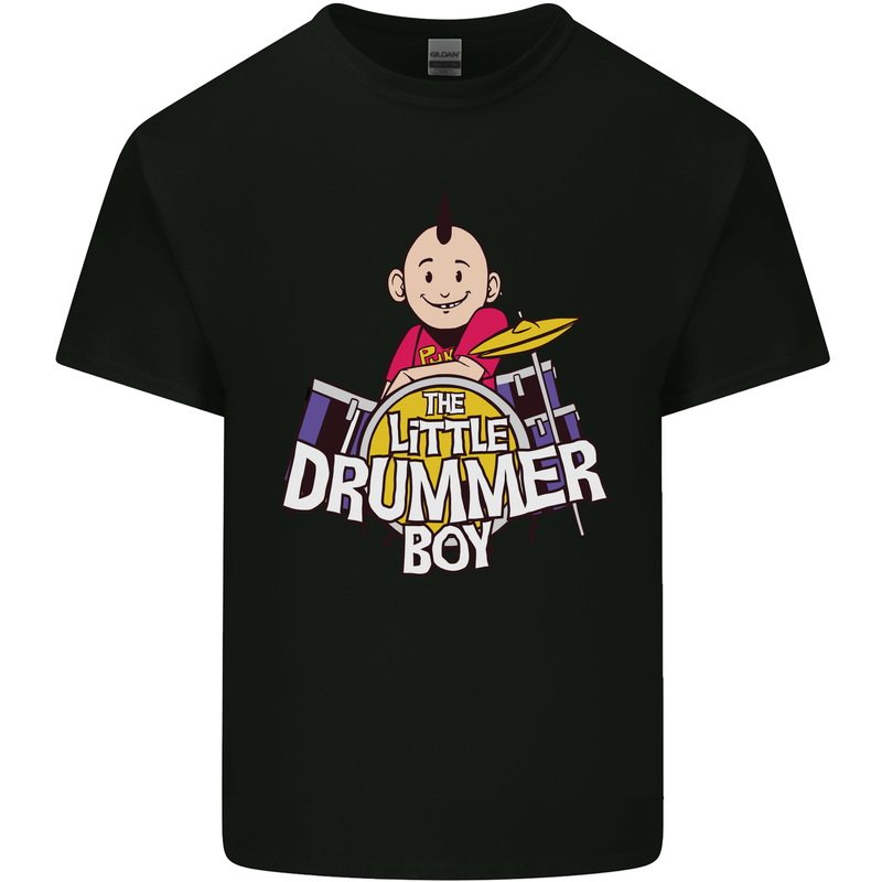 The Little Drummer Boy Funny Drumming Drum Mens Cotton T-Shirt Tee Top Black
