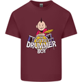The Little Drummer Boy Funny Drumming Drum Mens Cotton T-Shirt Tee Top Maroon
