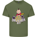 The Little Drummer Boy Funny Drumming Drum Mens Cotton T-Shirt Tee Top Military Green