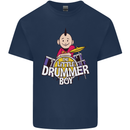 The Little Drummer Boy Funny Drumming Drum Mens Cotton T-Shirt Tee Top Navy Blue