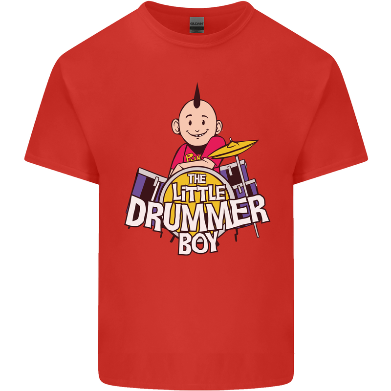 The Little Drummer Boy Funny Drumming Drum Mens Cotton T-Shirt Tee Top Red