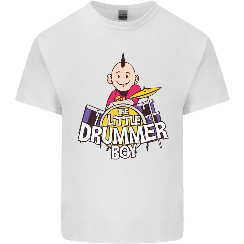 The Little Drummer Boy Funny Drumming Drum Mens Cotton T-Shirt Tee Top White