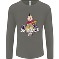The Little Drummer Boy Funny Drumming Drum Mens Long Sleeve T-Shirt Charcoal