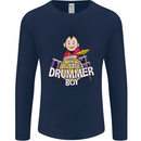 The Little Drummer Boy Funny Drumming Drum Mens Long Sleeve T-Shirt Navy Blue