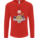 The Little Drummer Boy Funny Drumming Drum Mens Long Sleeve T-Shirt Red