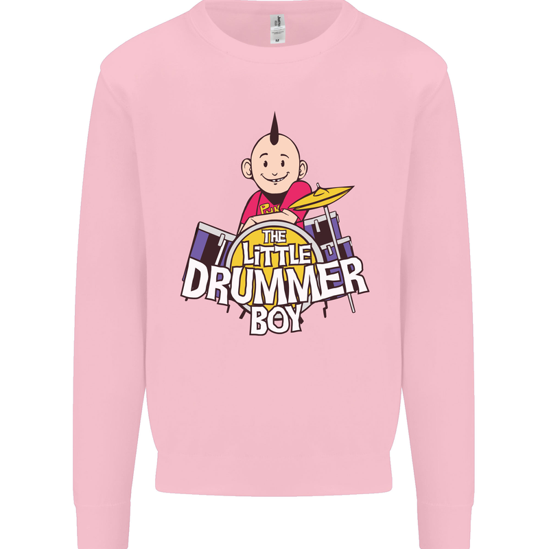 The Little Drummer Boy Funny Drumming Drum Mens Sweatshirt Jumper Light Pink