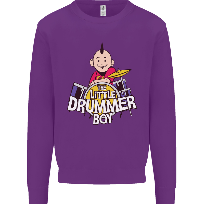 The Little Drummer Boy Funny Drumming Drum Mens Sweatshirt Jumper Purple