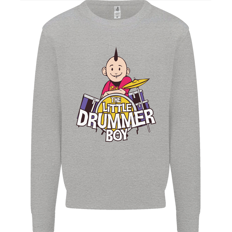 The Little Drummer Boy Funny Drumming Drum Mens Sweatshirt Jumper Sports Grey
