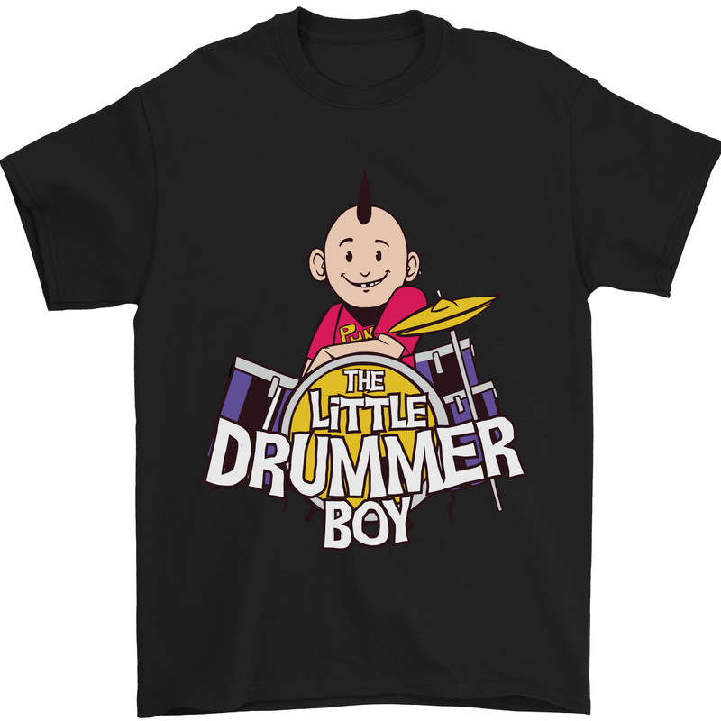 The Little Drummer Boy Funny Drumming Drum Mens T-Shirt Cotton Gildan Black