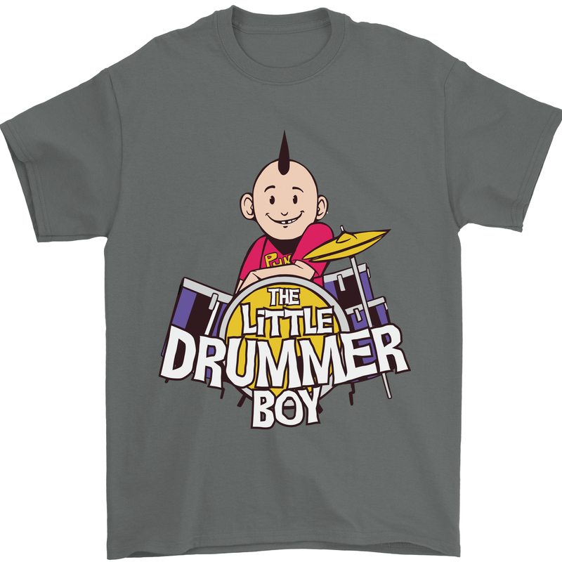The Little Drummer Boy Funny Drumming Drum Mens T-Shirt Cotton Gildan Charcoal