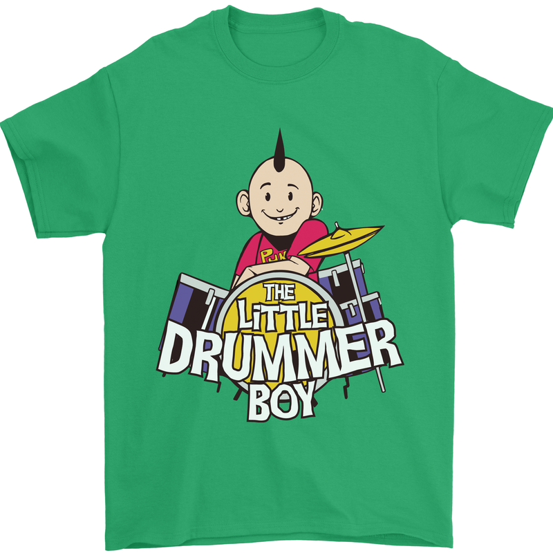 The Little Drummer Boy Funny Drumming Drum Mens T-Shirt Cotton Gildan Irish Green