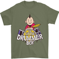 The Little Drummer Boy Funny Drumming Drum Mens T-Shirt Cotton Gildan Military Green