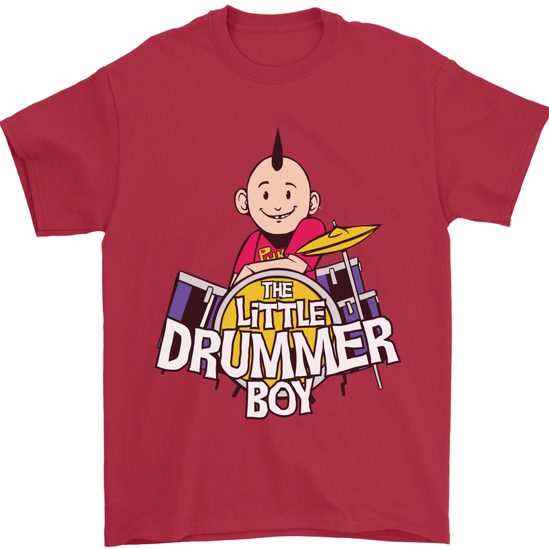 The Little Drummer Boy Funny Drumming Drum Mens T-Shirt Cotton Gildan Red