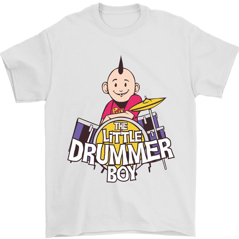 The Little Drummer Boy Funny Drumming Drum Mens T-Shirt Cotton Gildan White