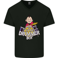 The Little Drummer Boy Funny Drumming Drum Mens V-Neck Cotton T-Shirt Black