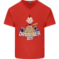 The Little Drummer Boy Funny Drumming Drum Mens V-Neck Cotton T-Shirt Red
