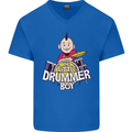 The Little Drummer Boy Funny Drumming Drum Mens V-Neck Cotton T-Shirt Royal Blue