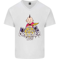 The Little Drummer Boy Funny Drumming Drum Mens V-Neck Cotton T-Shirt White