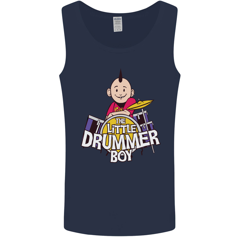 The Little Drummer Boy Funny Drumming Drum Mens Vest Tank Top Navy Blue