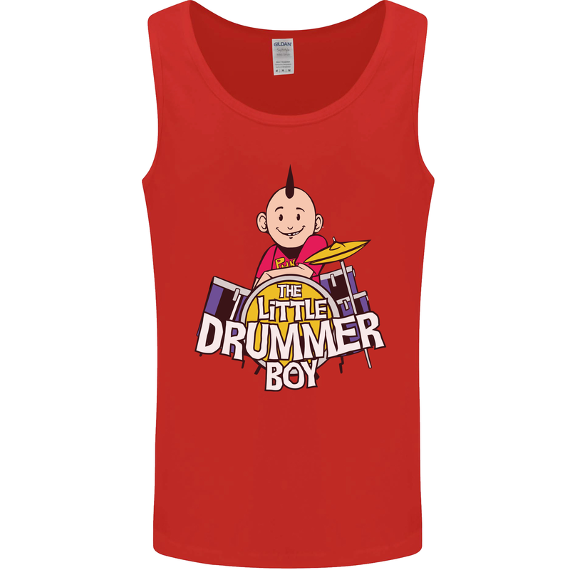 The Little Drummer Boy Funny Drumming Drum Mens Vest Tank Top Red